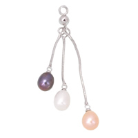 Freshwater Pearl Pendants Brass with Freshwater Pearl platinum color plated nickel lead & cadmium free 8x66 Approx 3mm Sold By PC