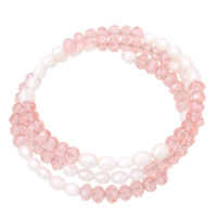 Freshwater Pearl Bracelet with Crystal natural for woman &  & faceted 4-5mm Sold Per Approx 20 Inch Strand