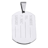 Stainless Steel Pendants with letter pattern original color Approx Sold By PC