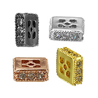 Cubic Zirconia Micro Pave Brass Beads Square plated micro pave cubic zirconia nickel lead & cadmium free Approx 0.5mm Sold By Lot