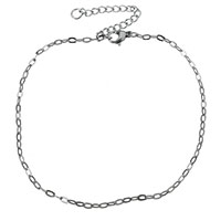 Unisex Bracelet Stainless Steel with 2lnch extender chain oval chain original color Sold Per Approx 9 Inch Strand