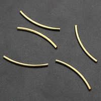 Brass Curved Tube Beads Setting plated nickel lead & cadmium free Sold By Bag