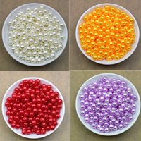 ABS-Kunststoff-Perlen Perle, rund, keine, 8mm, Bohrung:ca. 2.2mm, 100PCs/Tasche, verkauft von Tasche