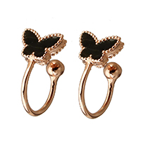925 Sterling Silver Stud Earrings Butterfly real rose gold plated for woman & enamel Sold By Lot