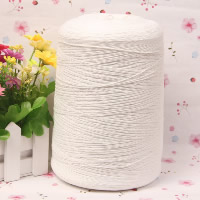 poliéster e algodão Linha não-elástica, 3-fios, branco, 1mm, comprimento Aprox 3000 m, vendido por PC