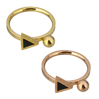 Emaille roestvrij staal vinger ring, Driehoek, plated, verschillende grootte voor keus & voor vrouw & glazuur, meer kleuren voor de keuze, 8mm, Verkocht door PC