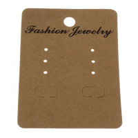 Kraft Earring Stud Display Board Rectangle fashion jewelry coffee color Sold By Bag