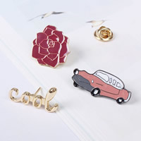 Zinc Alloy Collar Brooch plated & with letter pattern & for woman & enamel nickel lead & cadmium free Sold By PC