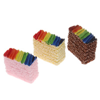 Еда Смола Кабошон, канифоль, торт, Много цветов для выбора, 9.50x20x18mm, 100ПК/сумка, продается сумка
