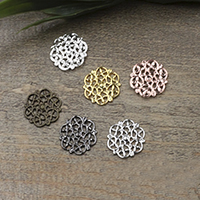 Brass Cabochon Flower plated nickel lead & cadmium free 14mm Sold By Bag