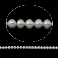 Brambor pěstované sladkovodní perle, Sladkovodní Pearl, přírodní, bílý, 7-8mm, Otvor:Cca 0.8mm, Prodáno za Cca 14.5 inch Strand