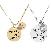 Zinc Alloy Jewelry Necklace with Glass with 1.9lnch extender chain Flat Round plated oval chain & with letter pattern & for woman & enamel nickel lead & cadmium free Sold Per Approx 17.7 Inch Strand