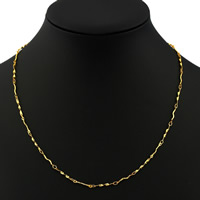 Brass Chain Necklace gold color plated bar chain nickel lead & cadmium free 2mm Sold Per Approx 17 Inch Strand