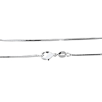 Латунь ожерелье цепь, покрытый платиной, Высокое качество и никогда не выцветает & змея цепи, не содержит никель, свинец, 1x1mm, длина Приблизительно 18 дюймовый, 10пряди/Лот, продается Лот