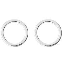 Brass Stud Earring Donut real silver plated for woman lead & cadmium free 10-20mm Sold By Pair