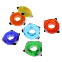 Ručno lampwork perle, ručno izrađen, više boja za izbor, 13x14x5.50mm, Rupa:Približno 6mm, 5računala/Torba, Prodano By Torba