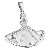 Stainless Steel Pendants Girl with rhinestone original color Approx Sold By PC