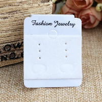 PVC Plastic Earring Card with Velveteen Rectangle white Sold By Lot