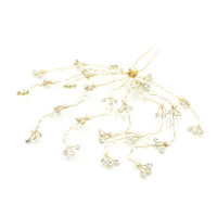 Zinc Alloy Hair Stick with ABS Plastic Pearl gold color plated for bridal & with rhinestone lead & cadmium free 80-100mm Sold By PC