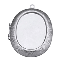 Stainless Steel Locket Pendant Setting Flat Oval original color Approx 2.5mm Inner Approx  Sold By Lot