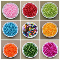Műanyag gyöngyök, Kerek, több színt a választás, 8mm, Lyuk:Kb 2.2mm, Kb 1800PC-k/Bag, Által értékesített Bag