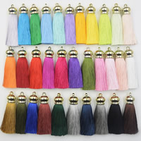 Decorative Tassel Rayon with Zinc Alloy KC gold color plated Sold By PC