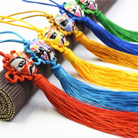 Polyester Hanging Lanyard with Acrylic Beijing opera mask design Sold By PC