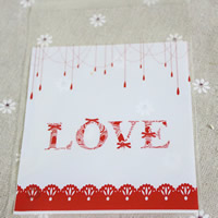 Gift Wrap Bags, Plastic, Rectangle, word love, 103x103mm, 5Bags/Lot, Approx 100PCs/Bag, Sold By Lot