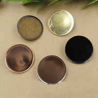 Brass Brooch Findings with Iron Flat Round plated nickel lead & cadmium free 20-30mm Sold By Bag