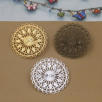 Brass Brooch Findings with Iron Flower plated nickel lead & cadmium free 37mm Sold By Bag