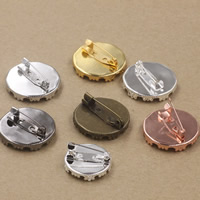 Brass Brooch Findings with Iron plated nickel lead & cadmium free 20-25mm Sold By Bag