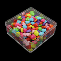 Στερεά Χάντρες Χρώμα Ακρυλικό, με Πλαστικό κουτί, Καρδιά, πολύπλευρη & μονόχρωμο, μικτά χρώματα, 11x11x4mm, 95x95x41mm, Τρύπα:Περίπου 1mm, 150G/Box, Sold Με Box
