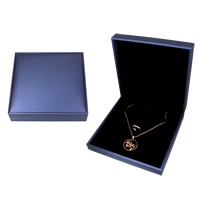 Velveteen smykker sæt box, fingerring & halskæde, med Pap, Square, 165x165x41mm, Solgt af PC