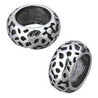 Stainless Steel Large Hole Beads Rondelle blacken Approx 6.5mm Sold By Lot