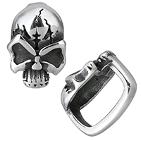 Stainless Steel Bracelet Finding Skull blacken Approx Sold By Lot