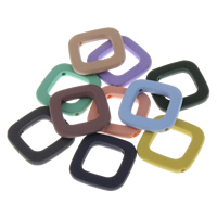 Solid Color Akril gyöngyök, Négyzet, gumírozott & egyszínű, több színt a választás, 35x5mm, Lyuk:Kb 2mm, 500PC-k/Bag, Által értékesített Bag