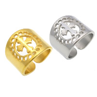Roestvrij staal Manchet Finger Ring, plated, uniseks & verschillende grootte voor keus, meer kleuren voor de keuze, 18mm, Verkocht door PC