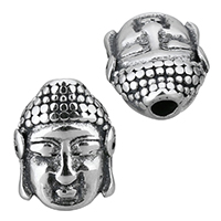 Buddhistische Perlen, Edelstahl, Buddha, Schwärzen, 11x14x6mm, Bohrung:ca. 2.5mm, 10PCs/Menge, verkauft von Menge