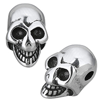 Stainless Steel European Beads Skull blacken Approx 2mm Sold By Lot