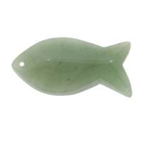 Зеленый авантюрин Бусины, Рыба, 24.50x49x11mm, отверстие:Приблизительно 1.5mm, продается PC
