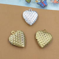Brass Locket Pendants, Heart, plated, more colors for choice, nickel, lead & cadmium free, 20x23x4mm, Hole:Approx 1.5mm, 10PCs/Bag, Sold By Bag