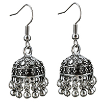 Zinc Alloy Drop Earring Round antique silver color plated for woman nickel lead & cadmium free 40mm Sold By Lot