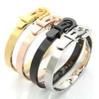 Stainless Steel Bangle plated Unisex & adjustable 8mm Inner Approx Sold By PC