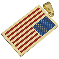 Stainless Steel Pendants, Rectangle, gold color plated, enamel, 22x41x2mm, Hole:Approx 4x9mm, Sold By PC