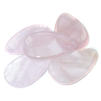 quartzo rosa pingente, naturais, misto, 33-36x52-55x7-8mm, Buraco:Aprox 2mm, 10PCs/Lot, vendido por Lot