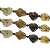 Agat pärlor, Blandad agat, med Glas, blandad, 15x20x13-25x37x20mm, Hål:Ca 1.5mm, Ca 13PC/Strand, Såld Per Ca 15.5 inch Strand