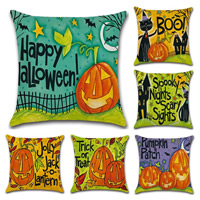 Cushion Cover Cotton Fabric Square Halloween Jewelry Gift & with letter pattern Sold By PC