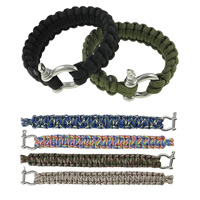 Survival Bracelets 330 Paracord zinc alloy clasp woven Unravel it you can get a survival paracord approx 3 meter long and can bear approximately 200kg weight 23mm Length Approx 9 Inch Sold By Bag
