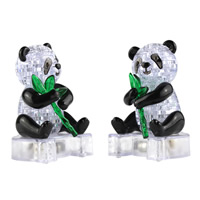 Muovi Brick Toy, Panda, LED, 75x110mm, 3PC/laukku, Myymät laukku