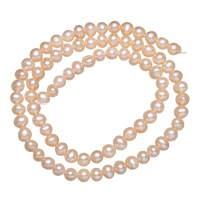 Bulvių išauginti gėlavandenių perlų karoliukai, Gėlo vandens perlų, Bulvė, natūralus, rožinis, Įvertinimas, 4-5mm, Skylė:Apytiksliai 0.8mm, Parduota už Apytiksliai 14.5 Inch Strand